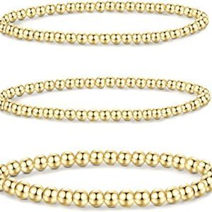 MOROTOLE 5PCS 14K Gold Plated Women Men Adjustable Hypoallerge  Bracelets Set